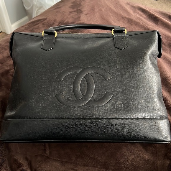 CHANEL Bags Vintage Chanel Caviar Top Handletote Bag With Zipper